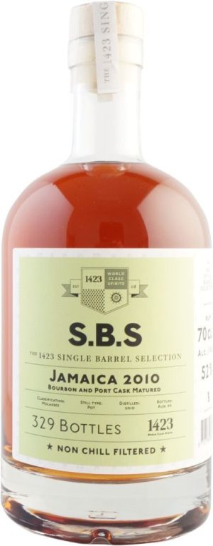 S.B.S Jamaica 10y 2010 0,7l 52% / Rok lahvování 2020