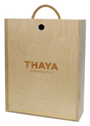 THAYA Dárkový Box Dřevěná Kazeta 3×0,75l 12% Dřevěný box