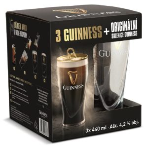 Guinness Draught 3x 0,44l 4,2% Plech + sklo