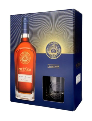 Metaxa 12* 0,7l 40% + 2x sklo GB