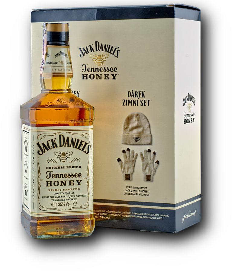 Jack Daniel's Tennessee Honey 35% 0.7L (dárkové balení s čepicí a rukavicemi)