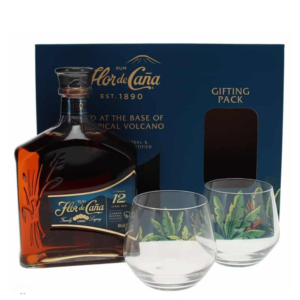 Flor de Caňa 12 0,7l 40% + 2x sklo GB